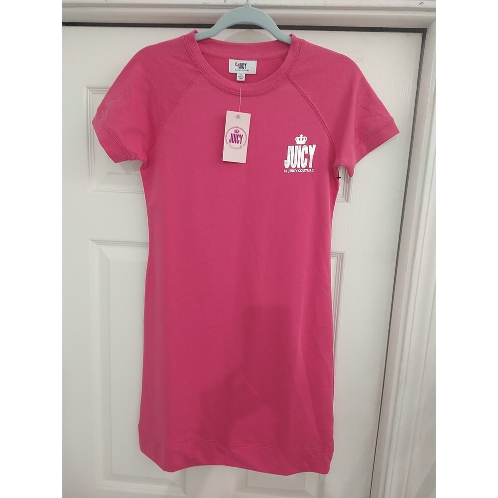 Juicy Couture Crew Neck Logo Dress Pink Xs Comfy Y2K Cozy Nwt